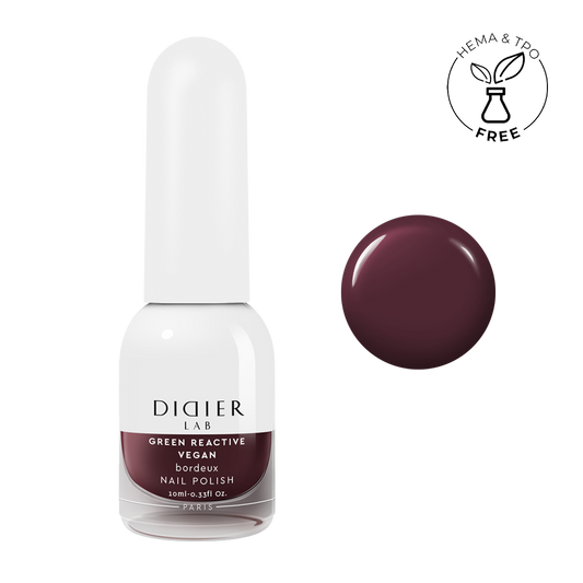 Küünelakk, Vegan Green Reactive, Bordeaux, HEMA&TPO vaba, Didier Lab, 10ml