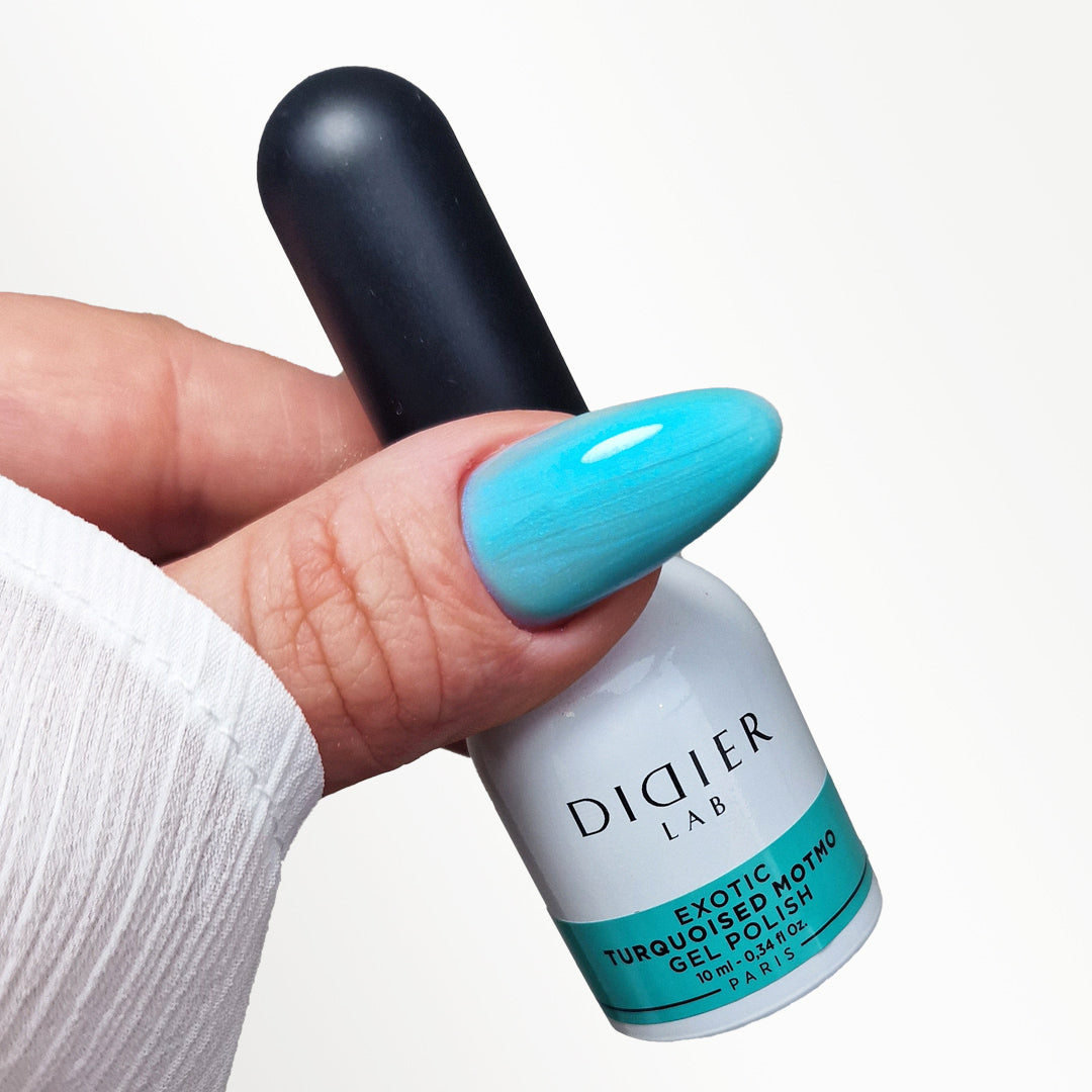 Geellakk, Exotic, Turquoised Motmo, HEMA&TPO vaba, Didier Lab, 10ml