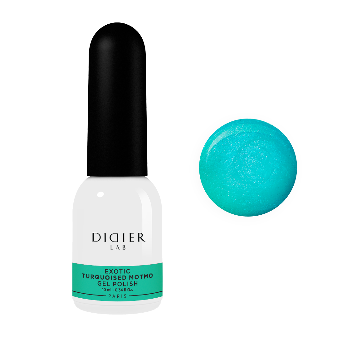 Geellakk, Exotic, Turquoised Motmo, HEMA&TPO vaba, Didier Lab, 10ml