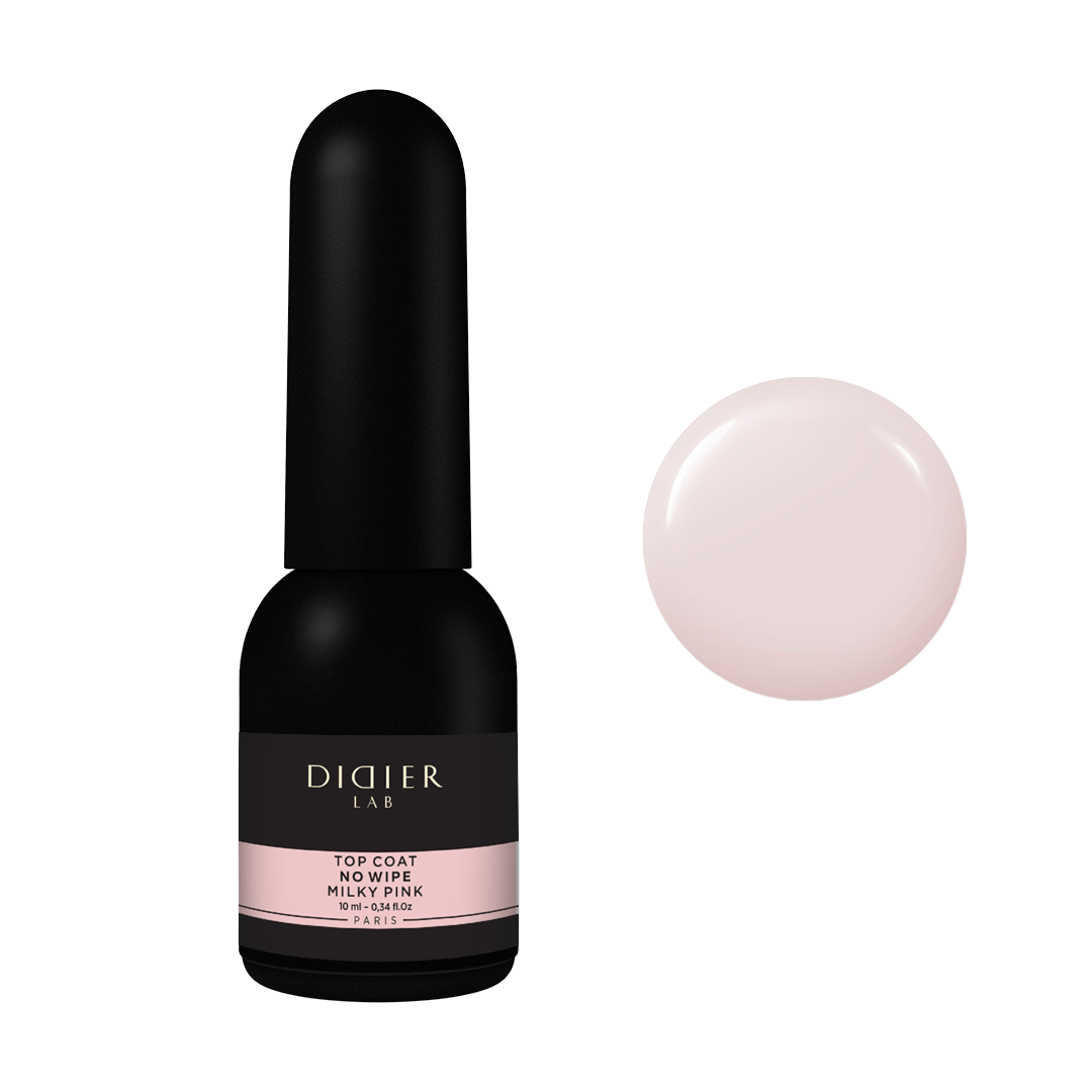 Pealislakk, No Wipe, Milky Pink, HEMA&TPO vaba, Didier Lab, 10ml