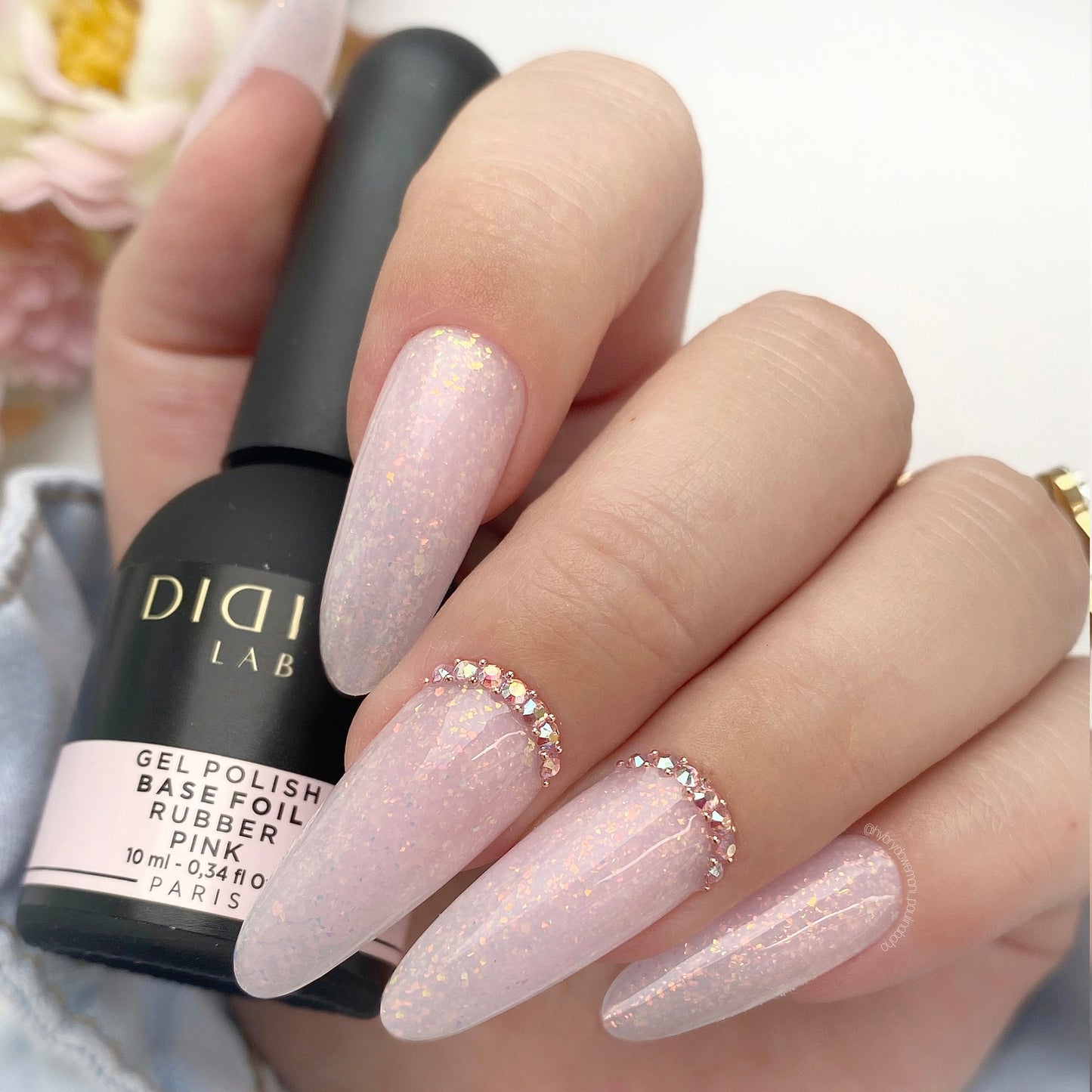 Aluslakk, Rubber Base, Foil Pink, Didier Lab,  10ml