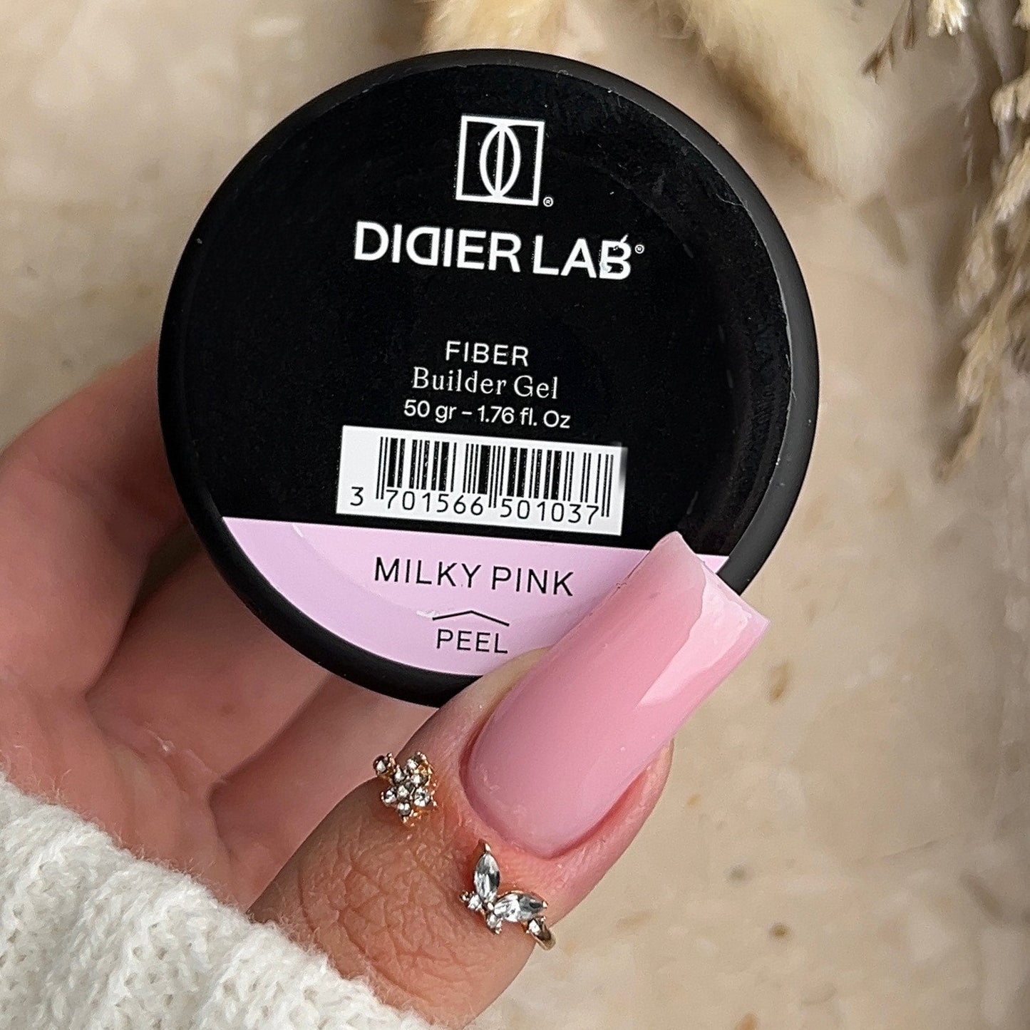 Ehitusgeel, Fiber, milky pink, Didier Lab, 50 g