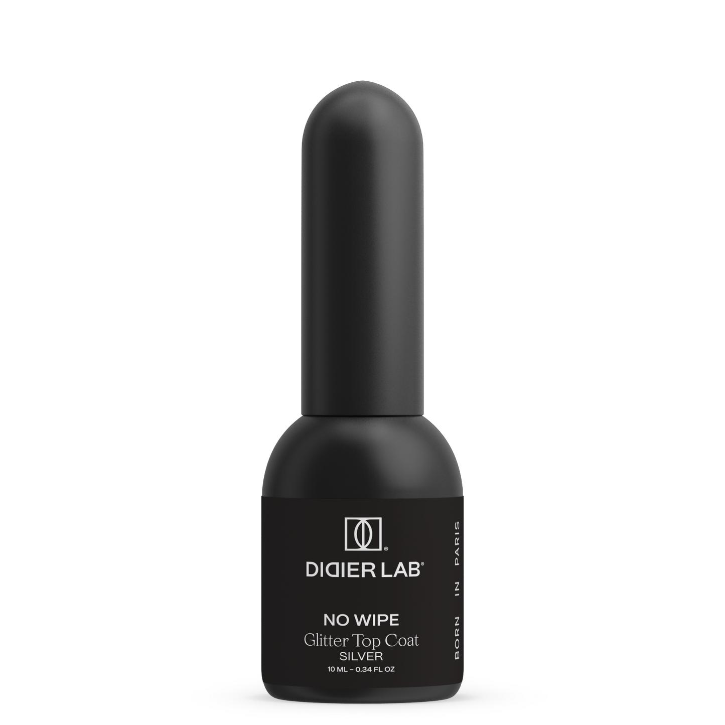 Pealislakk, No Wipe Glitter, silver, Didier Lab, 10 ml