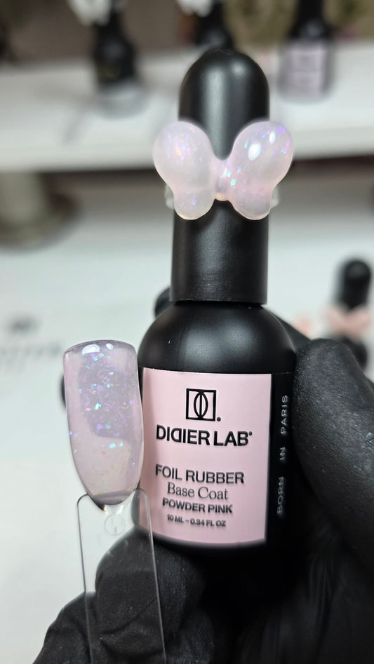 Aluslakk, Rubber Base, Foil Powder Pink, Didier Lab, 10ml