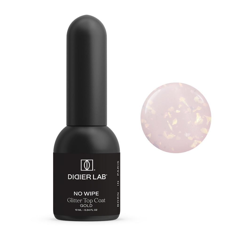 Pealislakk, No Wipe Glitter, gold, Didier Lab, 10 ml