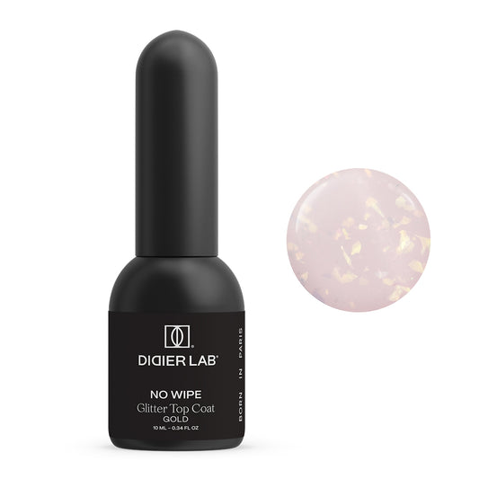 Pealislakk, No Wipe Glitter, gold, Didier Lab, 10 ml